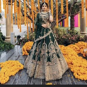 Green Size 18/22 US Lehenga | Mendi | Plus Size | only worn once